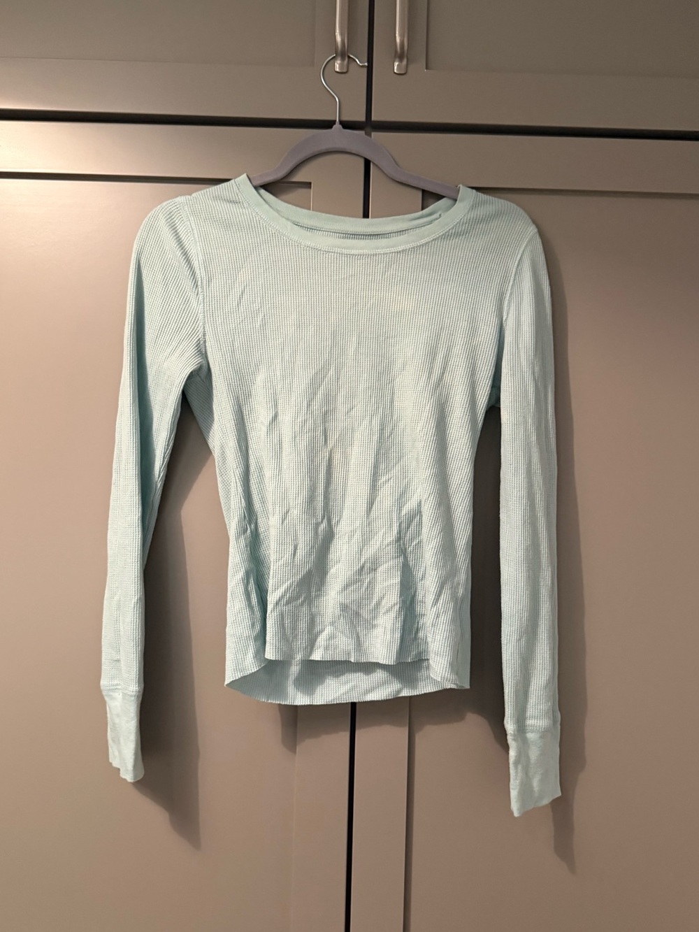 Old Navy Light Blue Long Sleeve waffle knit Tee